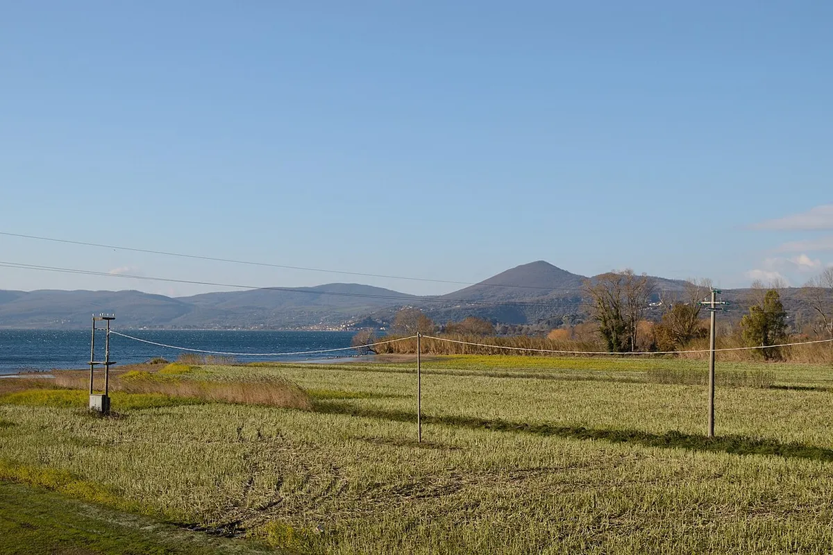 Lake Bracciano with the Sabatini hills in the background